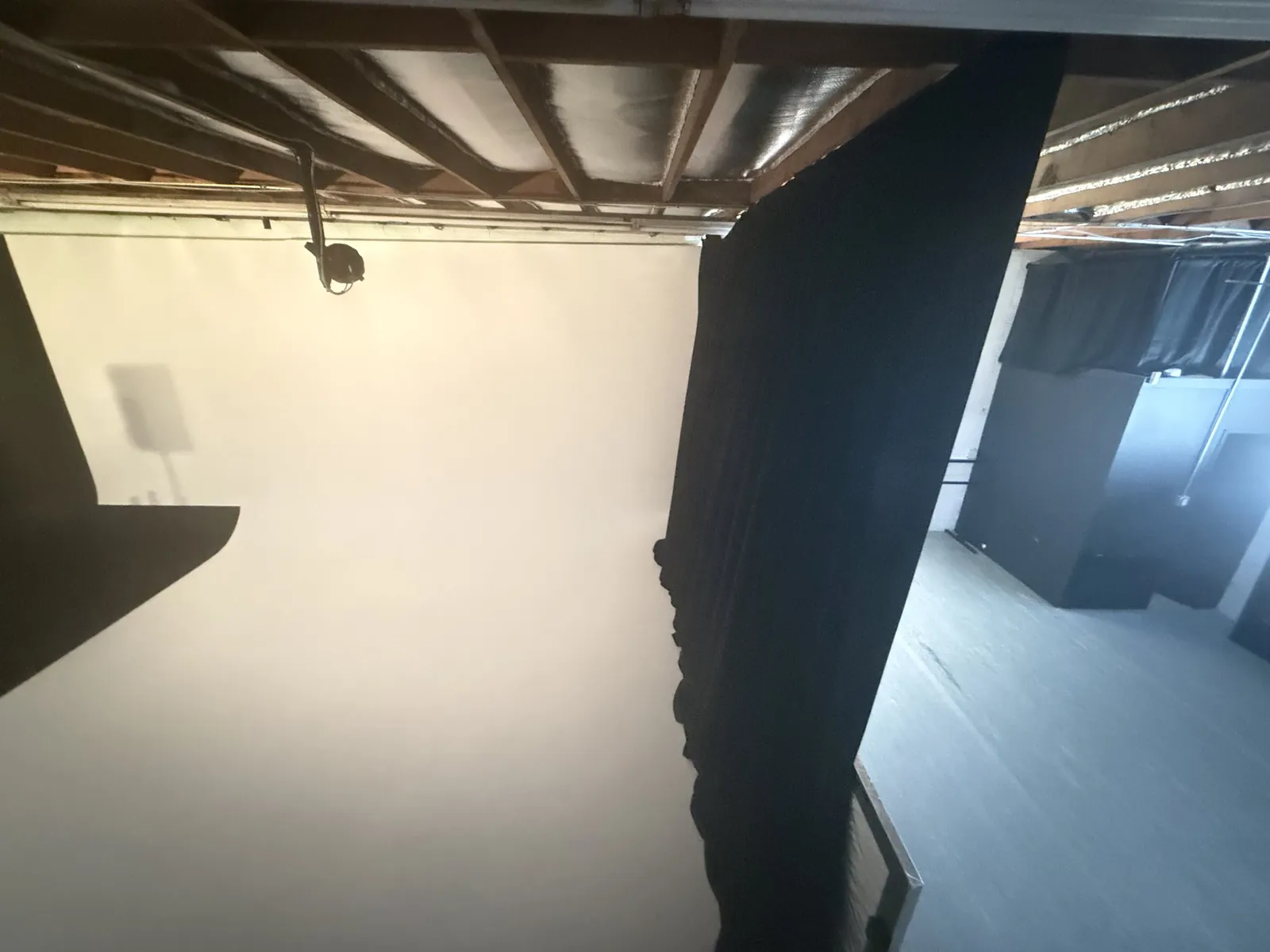 the cyc wall and dance floor corner